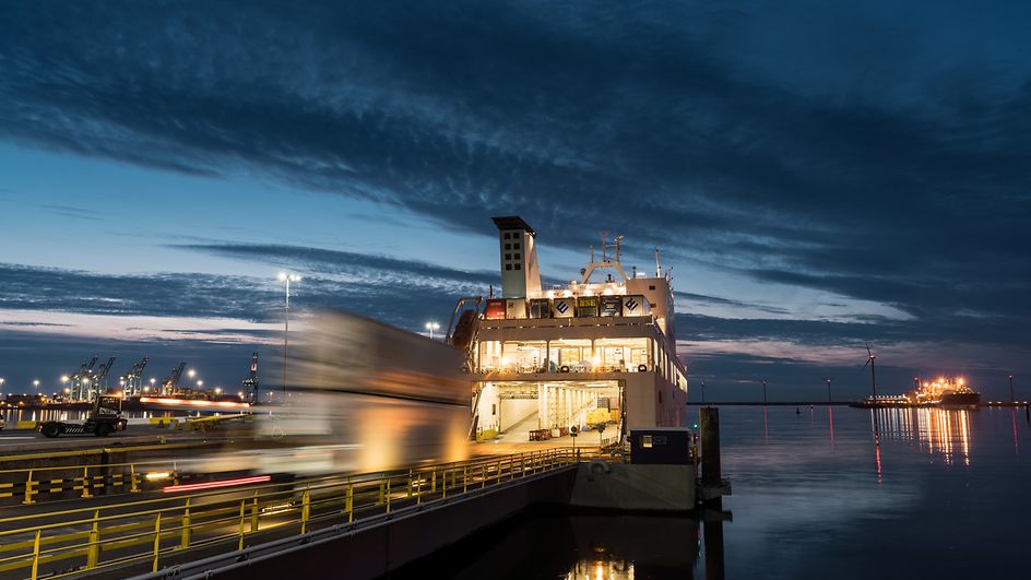 Ferry at Zeebrugge harbour