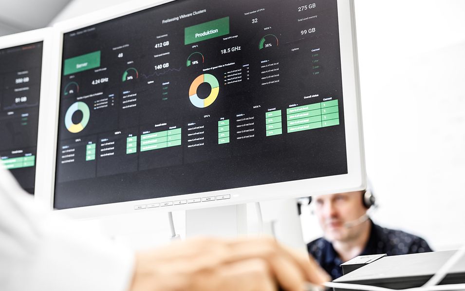 Dashboard auf Bildschirm