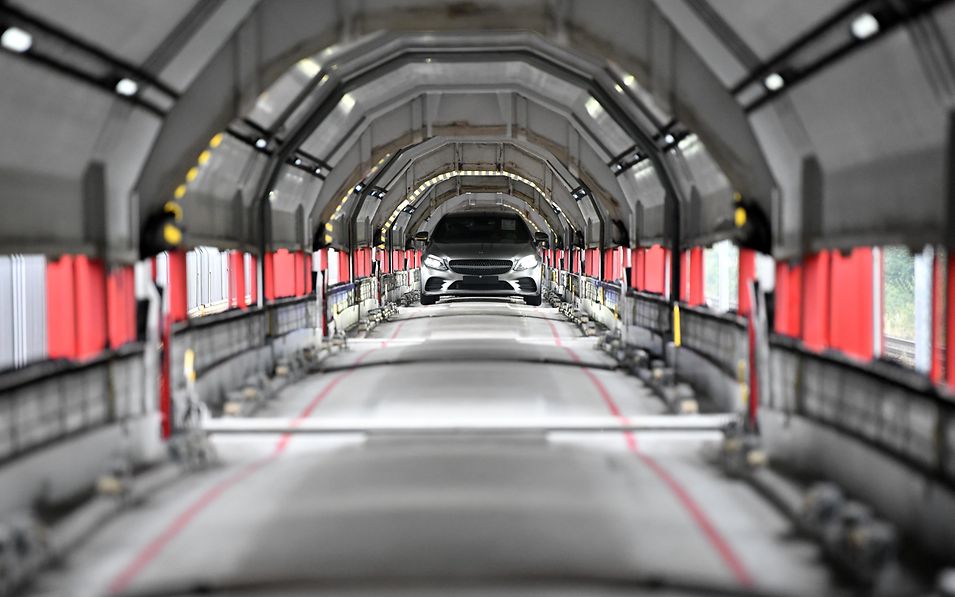 Inside an enclosed car carrier wagon